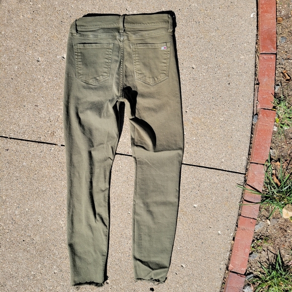 Olive Tommy Jeans High Rise Skinny Button Fly Raw Hem Stretch Green 4 - Picture 6 of 9
